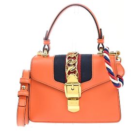 Gucci Sylvie Leather Small Orange