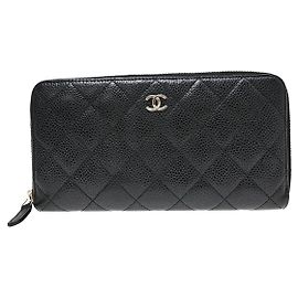 Chanel Zip Around Organizer Quilted Caviar Large Black