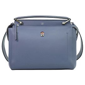 Sac Convertible Fendi DotCom en Cuir Medium Bleu