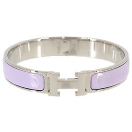 Hermès Hermes Clic H GM Bangle Silvery Purple