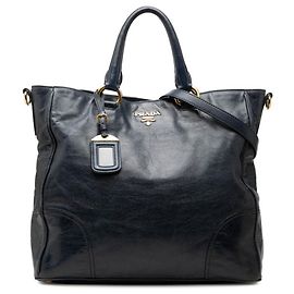 Prada Vitello Shine Handbag Navy blue