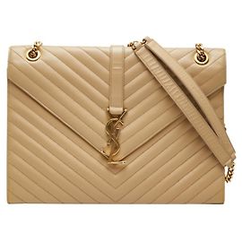 Bolsa de Ombro Envelope Saint Laurent Cassandra Dourado