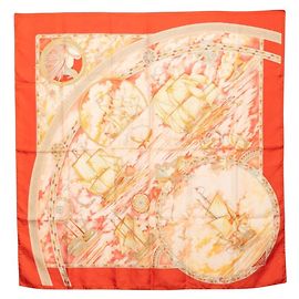 Hermès Lenço Hermes Carre 90 Magnificent Frigates Multicor Laranja