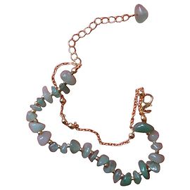 Autre Marque Bracelete de corrente dourada com pedras verdes Dourado Verde