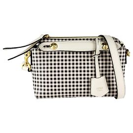 Fendi Mini Leather Handbag Brown Black Eggshell