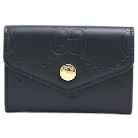 Gucci Leather Card Case - Black Black