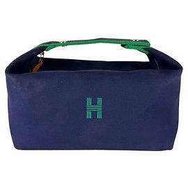 Hermès Hermes Handbag Bride à Black GM Canvas Blue Green