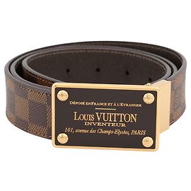 Cinturón reversible Louis Vuitton Damier Ebene Castaño Damier ebene
