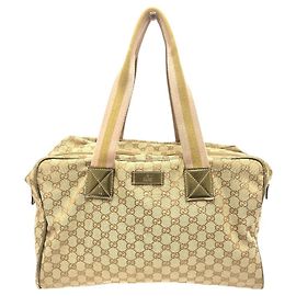 Gucci Beige GG Canvas Boston Bag Beige
