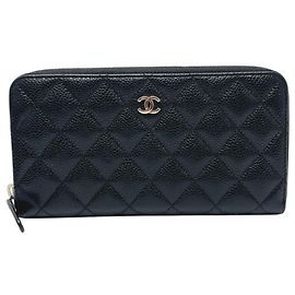 Chanel Matelassé Coco Mark Long Wallet Black