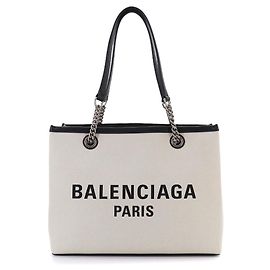 Balenciaga Duty Free Tote Handbag Black White