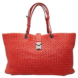Sac cabas Bottega Veneta en cuir Intrecciato rouge Rouge