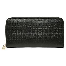 Loewe Repeat Anagram Round Zip Long Wallet Black