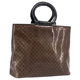 Céline Sac à main CELINE Macadam en vinyle Marron Noir Auth ep15650 Marron Noir