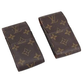 LOUIS VUITTON Monogram Etui Cigarette Case 2 Set LV Auth BA13879 Monogramm