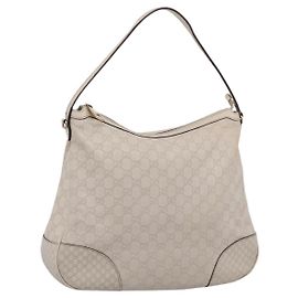 Borsa a tracolla GUCCI GG Canvas Guccissima in pelle Ivory Gold Auth 200934A D'oro Crudo