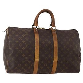LOUIS VUITTON Monogram Keepall 45 Boston Bag M41428 LV Auth 196676 Monograma