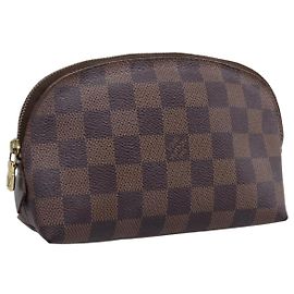 LOUIS VUITTON Damier Ebene Pochette Cosmetic PM Pouch N47516 LV Auth 199229 Damier ebène