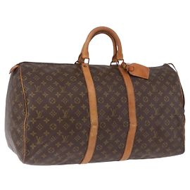 LOUIS VUITTON Monogram Keepall 55 Boston Bag M41424 LV Auth 196429 Monogram