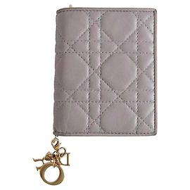 Dior Kartenetui aus Leder grau Grau
