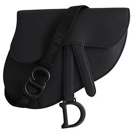 Dior Schwarze Saddle Schultertasche Schwarz