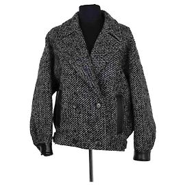 Maje Jacke aus Wolle Grau Grau