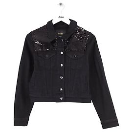Chaqueta Maje de algodón negra Negro