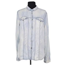 Burberry Blue Cotton Shirt XL Blue