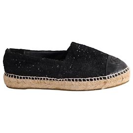 Espadrilles Chanel en tissu noir taille 38 Noir