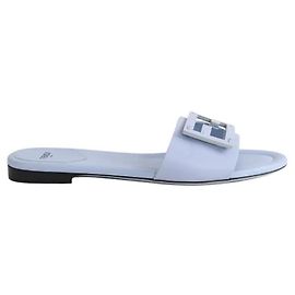 Fendi Blue Leather Sandals Blue