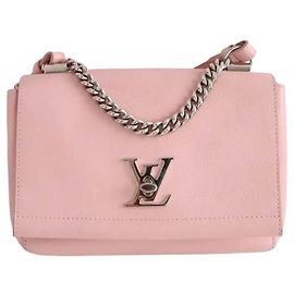 Bolsa de ombro Louis Vuitton em couro rosa Rosa