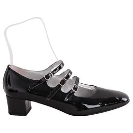 Carel Black Leather Heels Size 37 Black