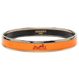 Bracelet jonc émaillé Hermès Caleche Narrow Orange 70 Orange
