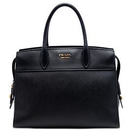 Bolsa Esplanade Prada em Saffiano e City Calf preta Preto