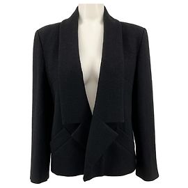 Chaqueta corta abierta de lana negra Chanel Negro