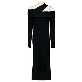 Autre Marque Robe midi moulante en maille extensible Tuiren Safiyaa Black Noir