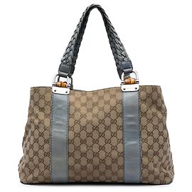 Sac cabas Gucci Medium GG Canvas Bamboo Libeccio Beige Beige