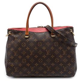 Bolsa Satchel Louis Vuitton Monogram Pallas MM Castanha Marrom