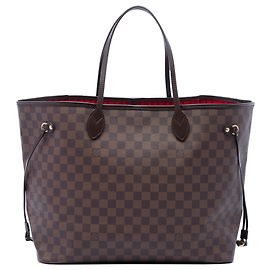 Brown Louis Vuitton Damier Ebene Neverfull GM Tote Bag Brown