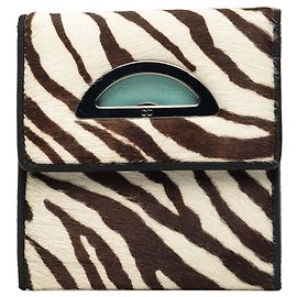 Brown Dior Pony Hair Zebra Print Malice Wallet Small Wallets Brown