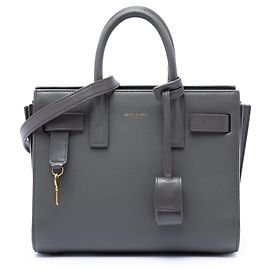 Bolso Saint Laurent Nano Leather Sac De Jour Gris Gris