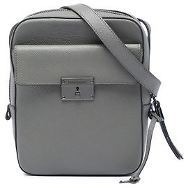 Bolsa Tiracolo Burberry Small Shaldon em couro de bezerro granulado cinza Cinza