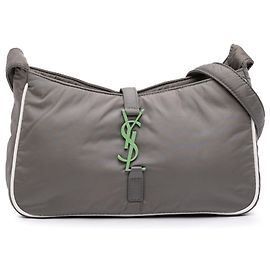 Bolsa de ombro Le 5 à 7 Saint Laurent em nylon cinza Cinza