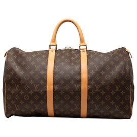 Borsa da viaggio Louis Vuitton Monogram Keepall 50 Marrone Marrone