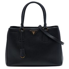 Black Prada Medium Saffiano Lux Galleria Satchel Black