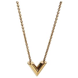Collier Essential V plaqué or Louis Vuitton Autre