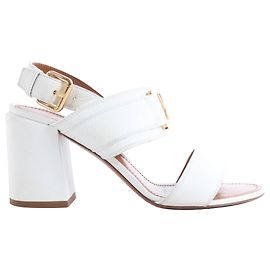 Louis Vuitton Horizon Leather Sandals in White MA1109, Size EU 38.5 White