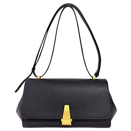 Borsa a tracolla Bottega Veneta Angle Palmerato Nero