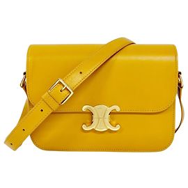 Céline Borsa a tracolla Celine Triomphe in pelle di vitello gialla Giallo