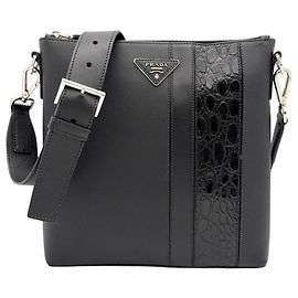 Borsa a tracolla e spalla Prada Saffiano Nero